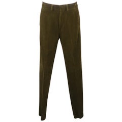 Vintage Men's WILKES BASHFORD Size 30 Olive Green Corduroy Casual Pants