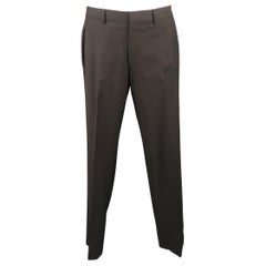 Men's GIVENCHY Size 32 Black Solid Wool / Mohair Strap Slit Pocket Dress Pants