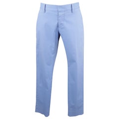 Vintage Men's DSQUARED2 Size 32 Light Blue Solid Canvas Skinny Pants