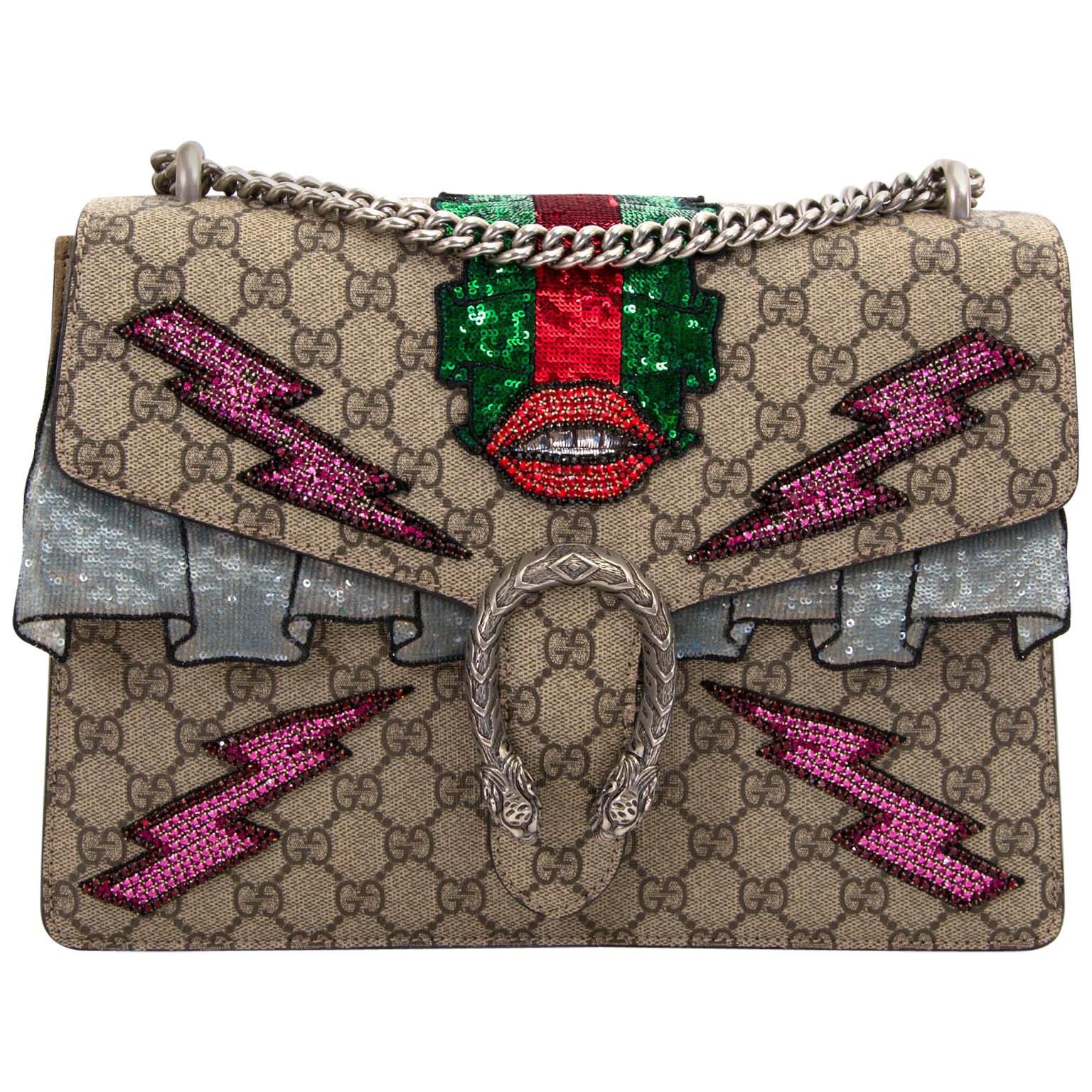 Gucci GG Dionysus Supreme Embroidered Monogram Shoulder Bag For Sale
