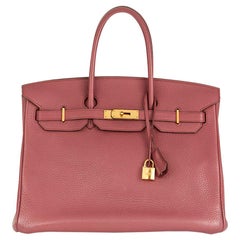 2011 Hermes Bois De Rose Clemence Leather Birkin 35cm