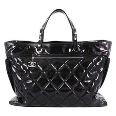 Chanel Biarritz Tote Quilted Patent Vinyl XL