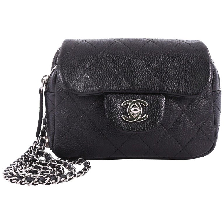 Chanel Wallet on Chain Flap Bag Quilted Caviar Mini at 1stDibs