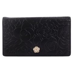 Chanel Bi-Fold Wallet Camellia Lambskin Long