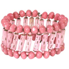 Miriam Haskell - Bracelet manchette en verre de mer