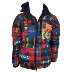 Mens RLX Ralph Lauren Plaid Puffer Jacket