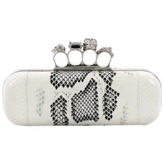 Alexander McQueen Knuckle Box Clutch Python Long