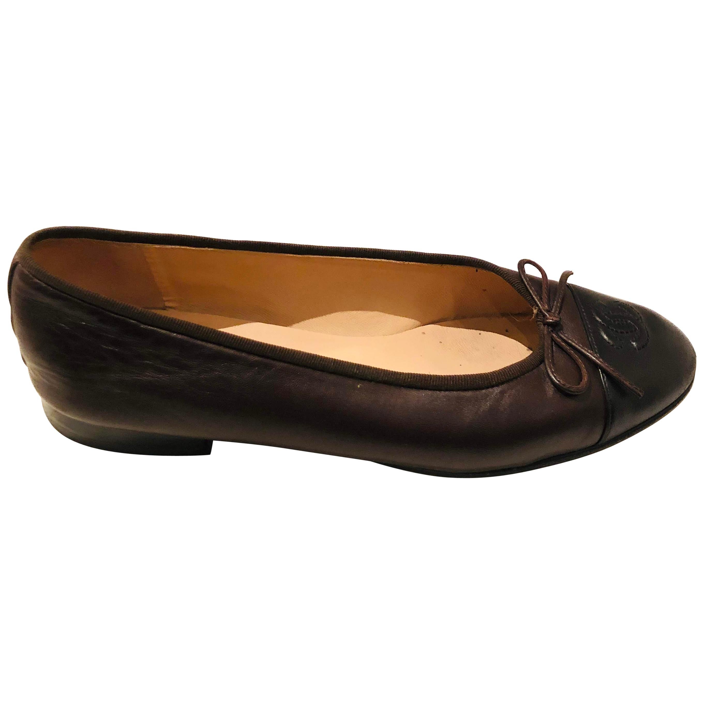 Chanel Leather Ballerina Flats at 1stDibs