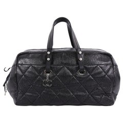 Chanel Biarritz Satchel Quilted Coated Canvas XL