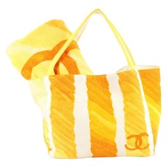 Chanel CC Beach Tote Terry Cloth Medium