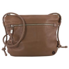 Gucci Braided Strap Zip Messenger Leather Medium