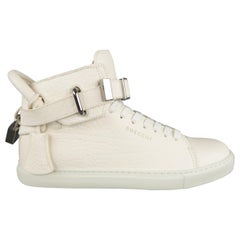 Men's BUSCEMI Size 5 Off White Textured Leather Sneakers