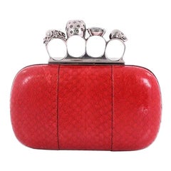 Alexander McQueen Knuckle Box Clutch Python Small