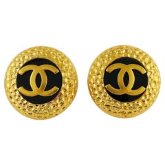 Chanel Vintage Oversized CC Clip-On Earrings