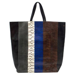 Celine Cabas Python Striped Tote Bag
