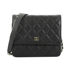 Chanel Square Wallet on Chain Quilted Caviar