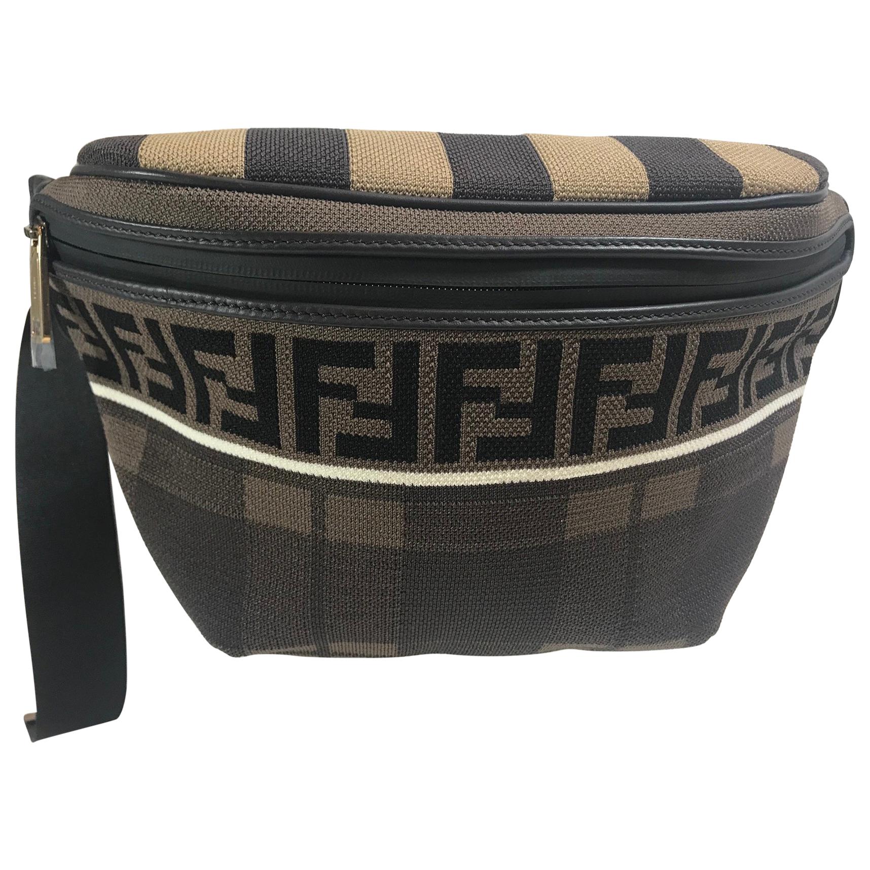 Fendi Brown Tartan 'Forever Fendi' Waist Bag For Sale