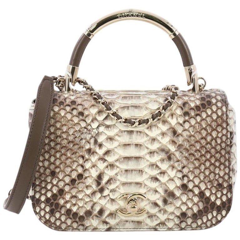 Chanel Carry Chic Flap Bag Python Small at 1stDibs