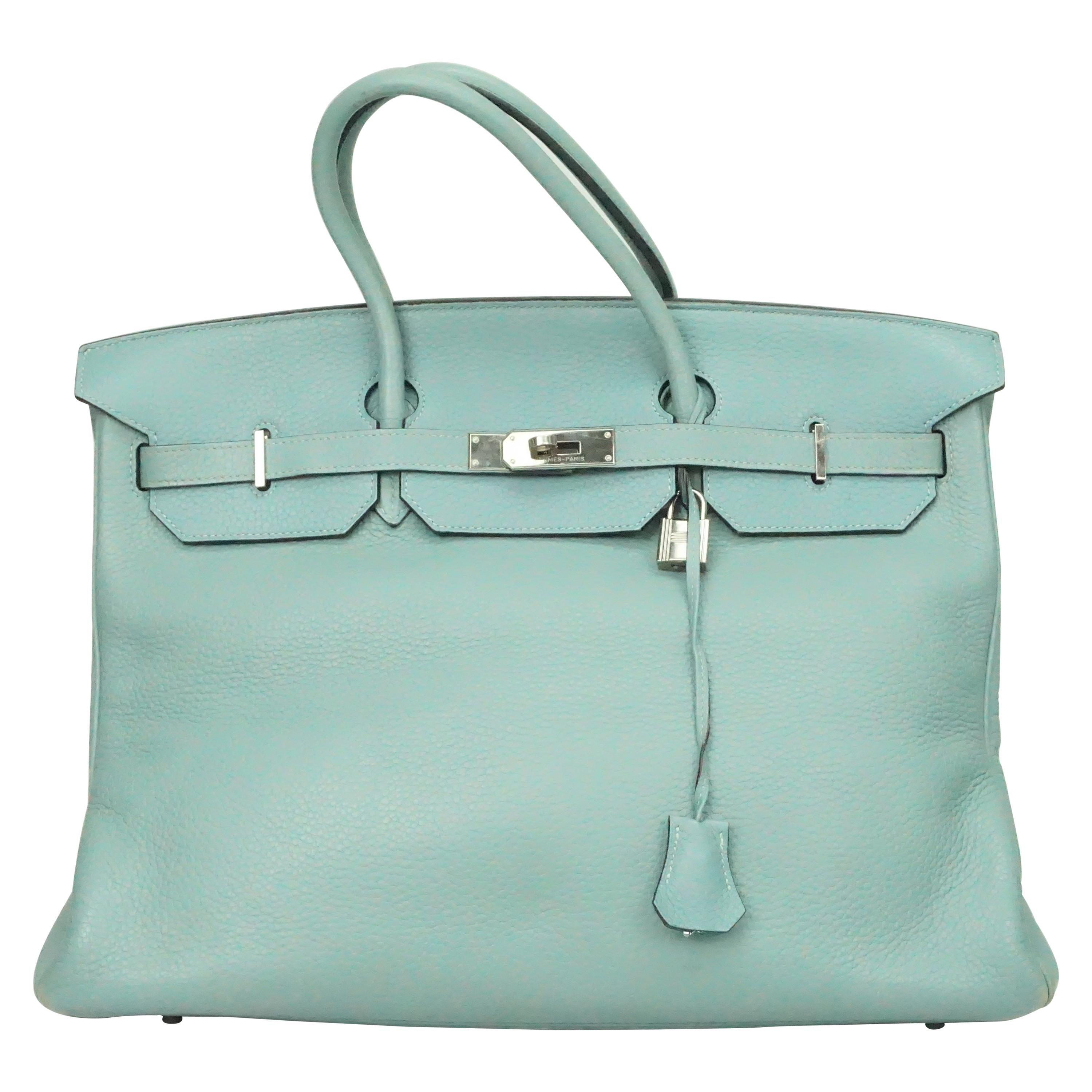 Hermes Sea Foam Togo 40 CM Birkin Handbag - PHW 2009