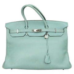 Hermès Sea Foam Togo 40 CM Birkin Handbag - PHW 2009