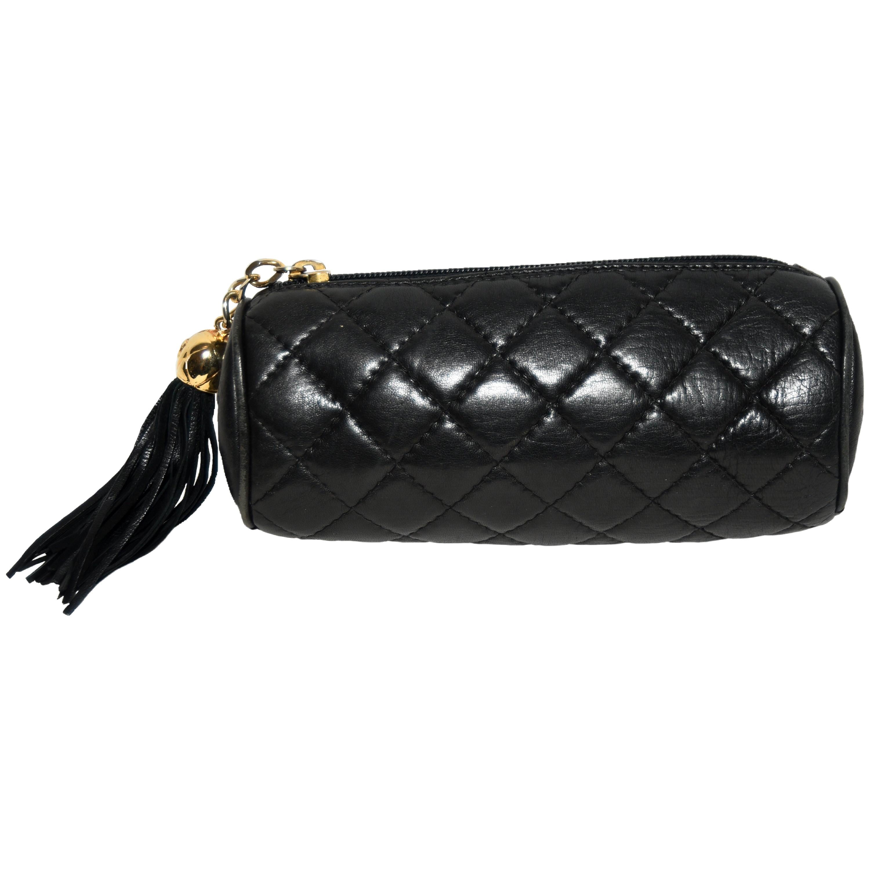 Chanel Vintage Tassel Box Bag Quilted Leather Small at 1stDibs