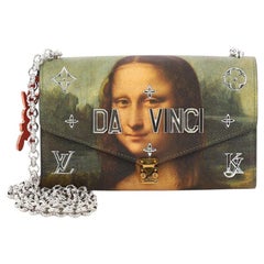  Louis Vuitton Chain Wallet Limited Edition Jeff Koons Da Vinci Print Canvas