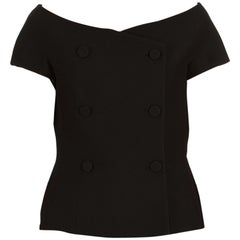 Dior Women's Black Double Breasted Off the Shoulder Vest 