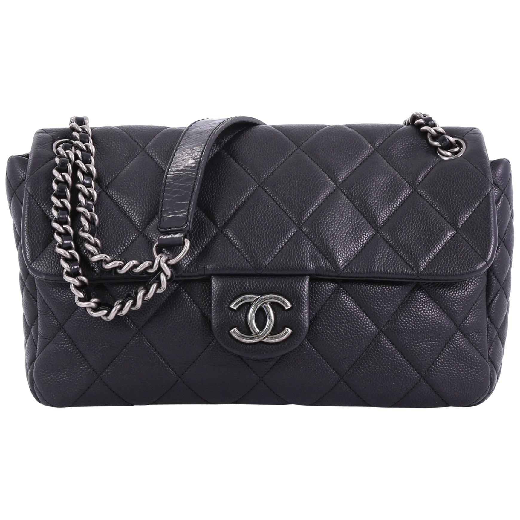Chanel Coco Casual Flap Bag Quilted Caviar Medium at 1stDibs | cococasual