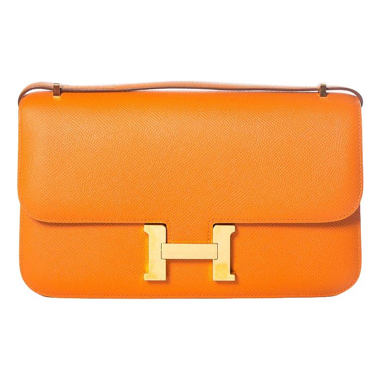 HERMÈS  Orange Epsom Constance Bag