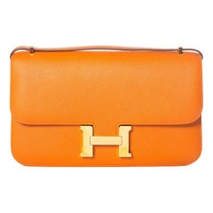 HERMÈS  Orange Epsom Constance Bag