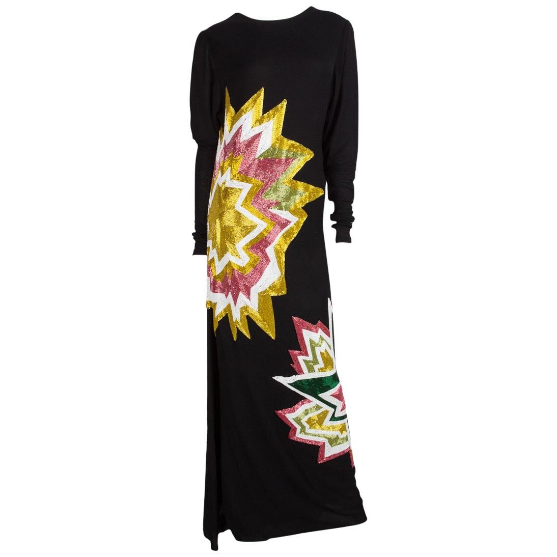 TOM FORD  Black Knit & Multi Color Beaded Starburst Maxi 2013 Collection