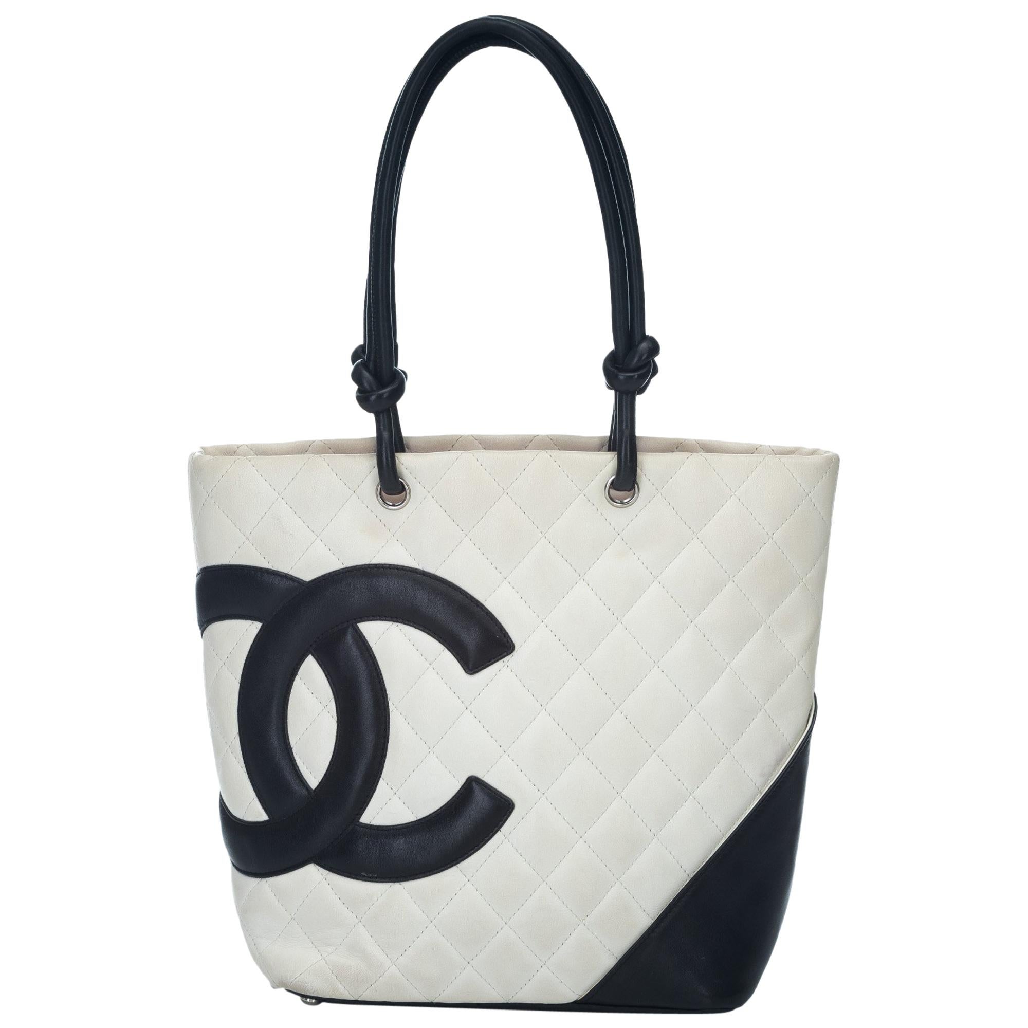 Chanel White Cambon Ligne Tote Bag at 1stDibs