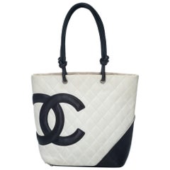 Chanel White Cambon Ligne Tote Bag
