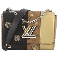 Louis Vuitton Twist Handbag Limited Edition Studded Reverse Monogram Canvas and 