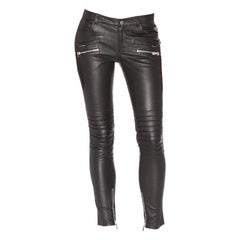 Balmain Black Skinny Jeans with Gold Embroidery For Sale at 1stdibs