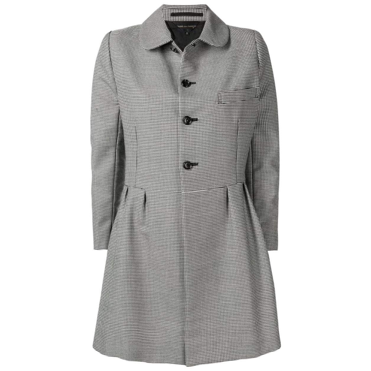 Comme des Garcons Black and White Wool Check Coat For Sale at 1stDibs
