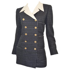 Chanel 2002 P Fantasy Tweed Jacket with Pearl Buttons