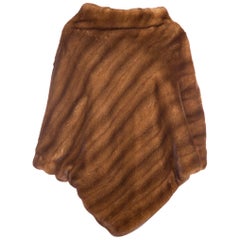 CASSIN  Caramel Mink Poncho 