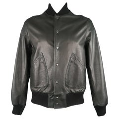 Men's UNIONMADE X GOLDEN BEAR L Black Leather Varisty Jacket
