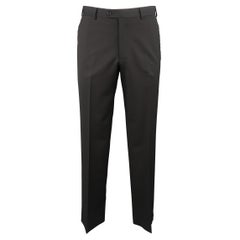 Men's PRADA Size 34 Black Wool / Mohair Flat Front Dress Pants