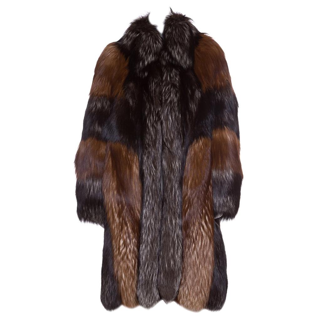CHRISTIAN DIOR  Red Russian Fox Fur Coat For Sale
