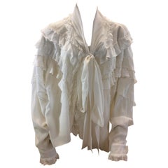 Faith Connexion White Ruffle and Lace Blouse