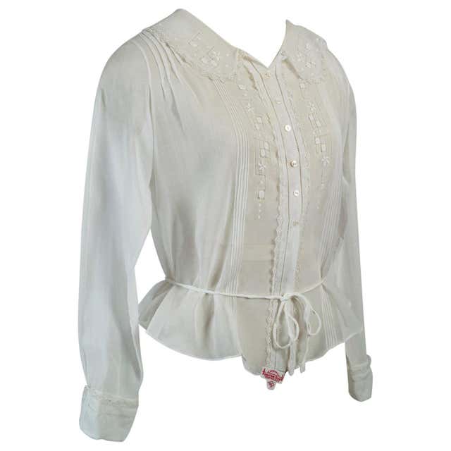 Edwardian Filet Lace Sailor Collar Blouse, 1910s For Sale at 1stDibs ...