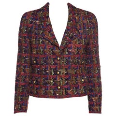 CHANEL  Multicolor Metallic Tweed Jacket Size M