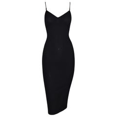 1999 Gucci by Tom Ford Classic Black Knit Bodycon Dress