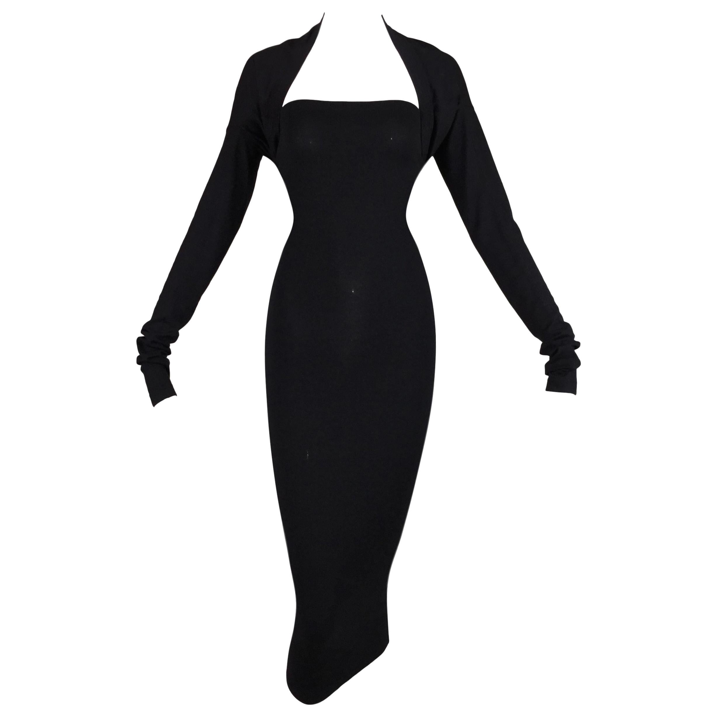 S/S 2003 Dolce & Gabbana Limited "Vintage" Edition Black Strapless Dress & Shrug