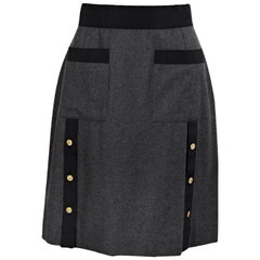 Grey Vintage Chanel Wool/Cashmere Skirt