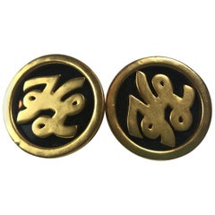 Karl Lagerfeld Vintage Oversized Monogram Clip-On Earrings