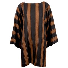 1980's ISSEY MIYAKE PLANTATION striped wool tunic dress