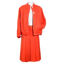 Celine vintage 1970s cotton jacket and skirt set